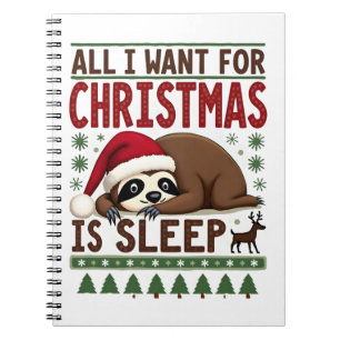 Cuaderno Todo lo que quiero para Navidad es dormir - Funny 