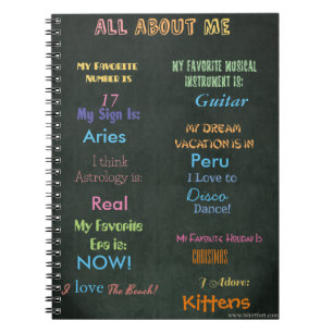 Cuaderno Todo sobre mí personalizado Info