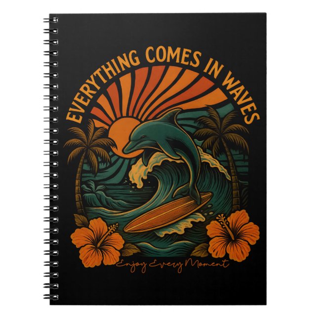Cuaderno Todo Viene En Olas Retro (Frente)