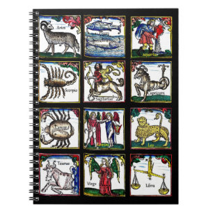 Cuaderno todos los 12 Rótulos Zodiac símbolos astrología