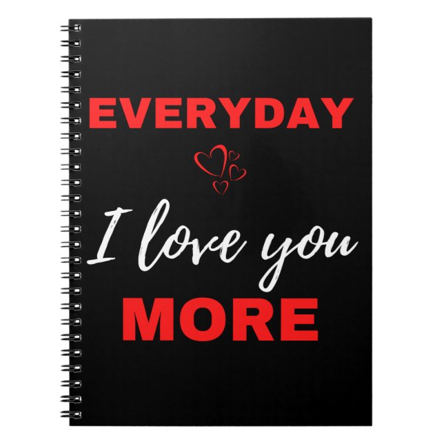 Cuaderno Todos los días te amo más (Frente)
