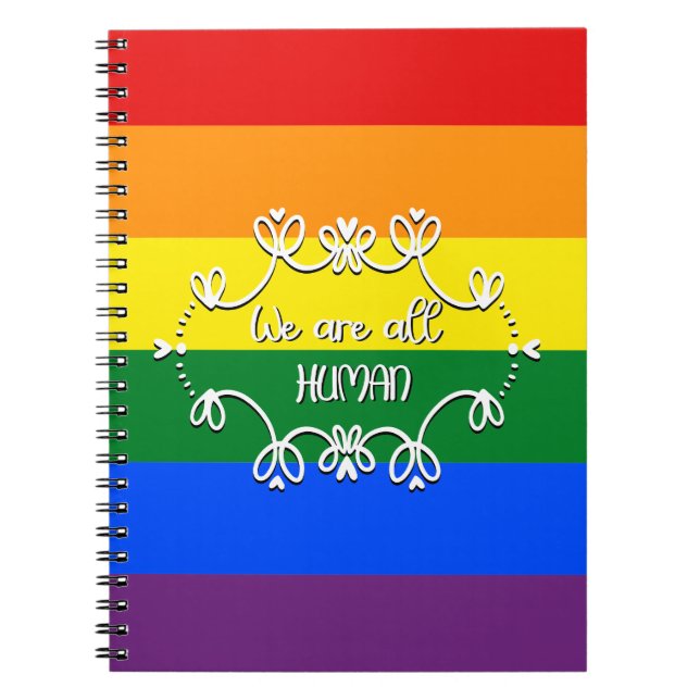 Cuaderno Todos somos el mes del orgullo LGBTQ humano (Frente)