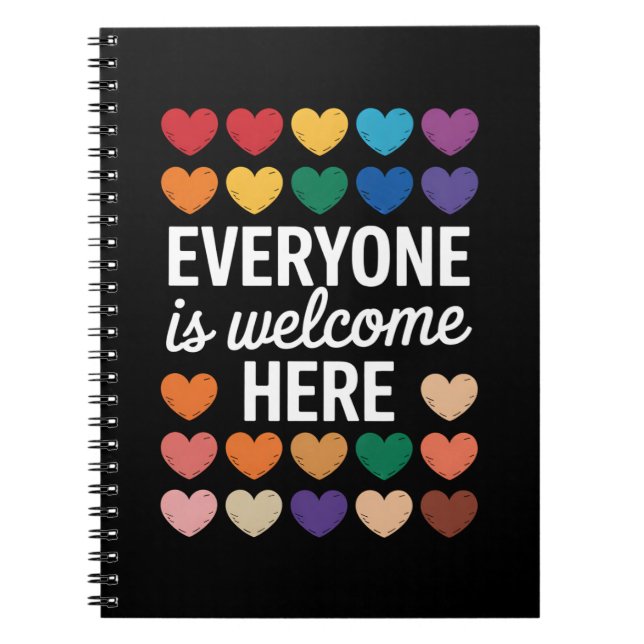 Cuaderno Todos son bienvenidos aquí LGBTQ (Frente)