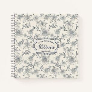 Cuaderno Toile Botánico de Pájaro Personalizado Francés Ant