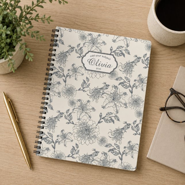 Cuaderno Toile Botánico de Pájaros Rústico Francés Vintage (Subido por el creador)