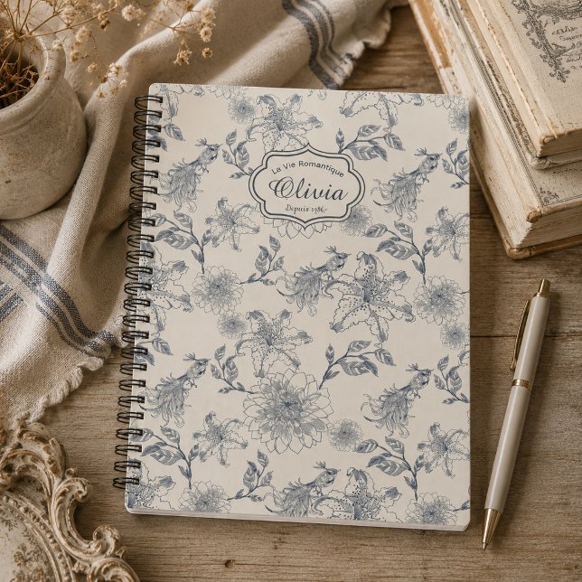 Cuaderno Toile Botánico Vintage Francés Personalizado  (Subido por el creador)