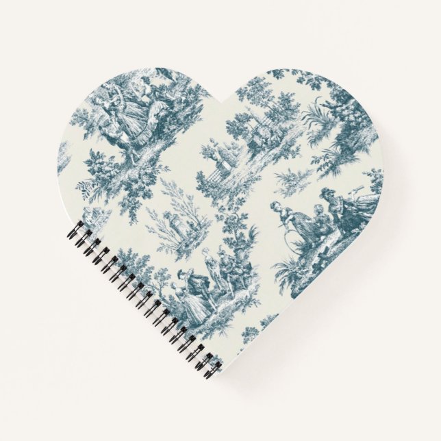 Cuaderno Toile de jouy sage verde elegante (Anverso)