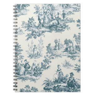 Cuaderno Toile de jouy sage verde elegante