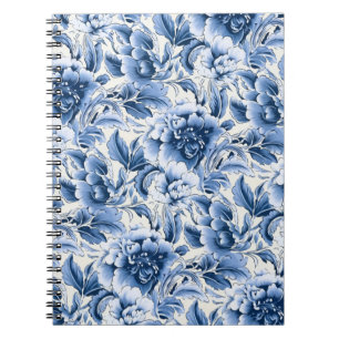 Cuaderno Toile francesa y toile de Jouy. Azul.