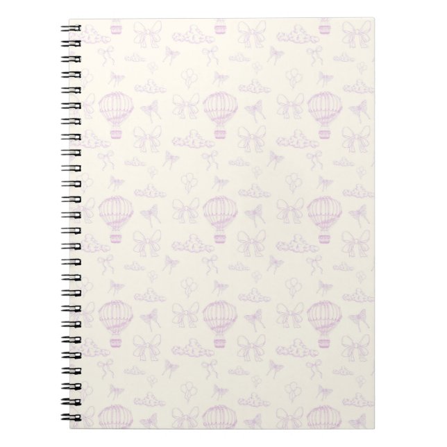 Cuaderno Toile Hot Air-Balloon And Bows Seamless Pattern (Frente)