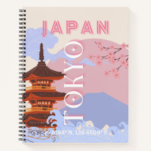 Cuaderno Tokio Japón: Arte de viajes, arte de viajes retro,