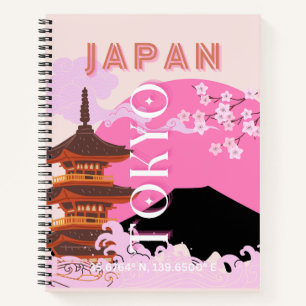 Cuaderno Tokio Japón: Arte de viajes, arte de viajes retro,