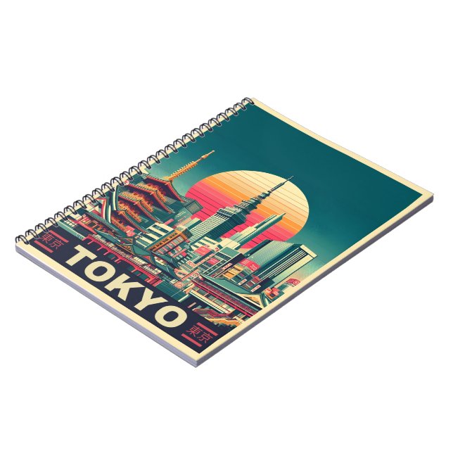 Cuaderno Tokio Regalos de RETRO de viajes en Japón (Lado Izquierdo)