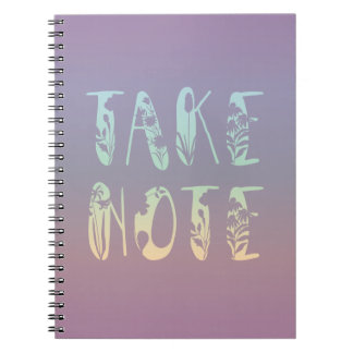 Cuaderno "Toma nota" Púrpura Arcoiris Pastel