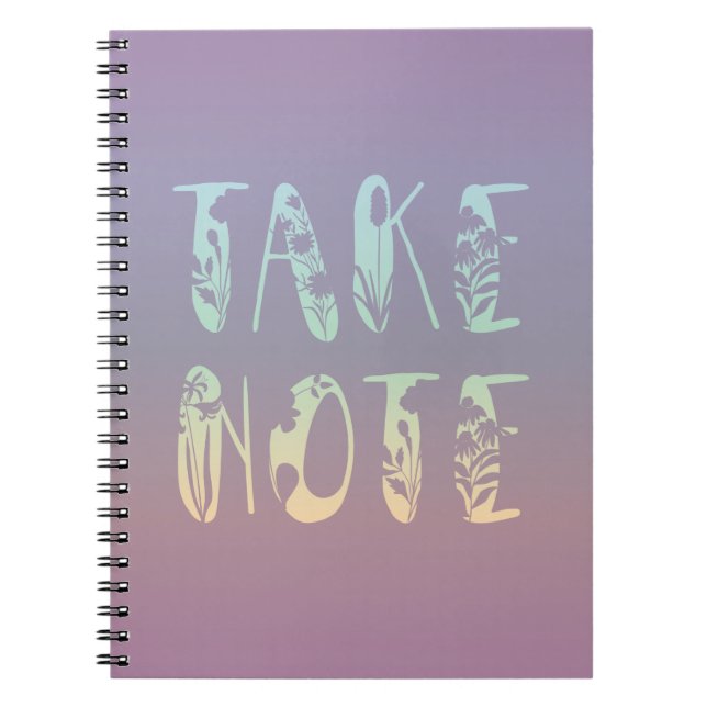 Cuaderno "Toma nota" Púrpura Arcoiris Pastel (Frente)