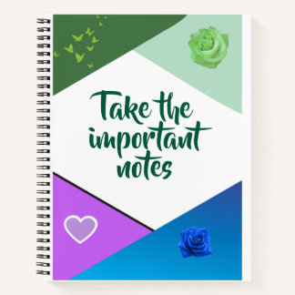 Cuaderno Toma notas importantes".bloc de notas en espiral