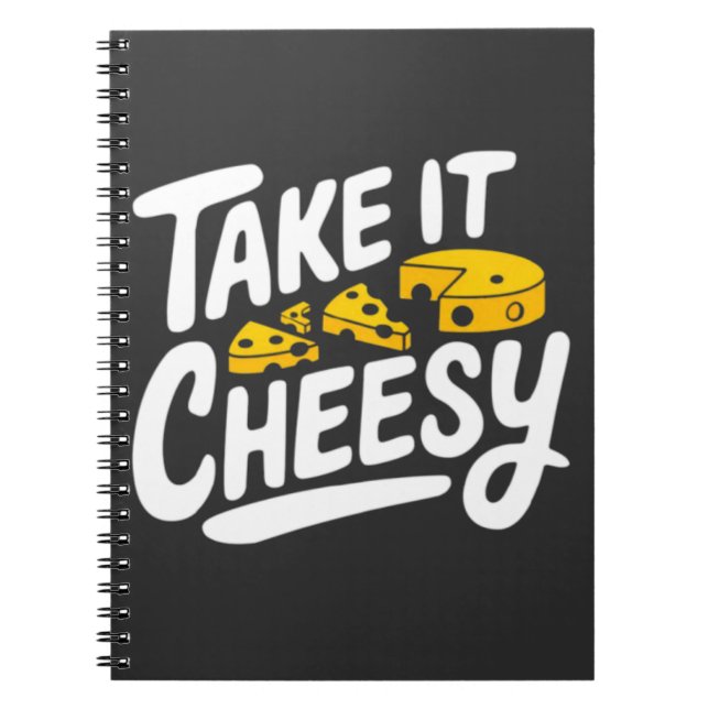 Cuaderno Tómalo cursi - Impresión divertida de queso para e (Frente)