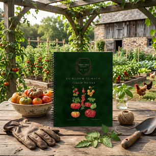 Cuaderno Tomate Botánico Personalizado de Herencia Vintage