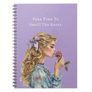 Cuaderno Tómate el tiempo para oler las rosas mujer