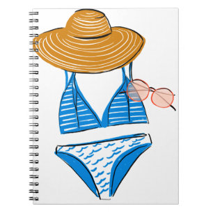 Cuaderno Tome el sol con traje de baño azul