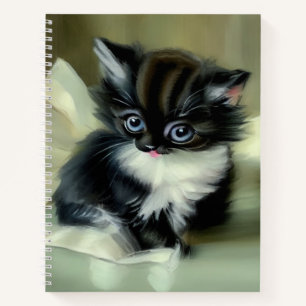Cuaderno Tonga de gatito blanco y negro vintage