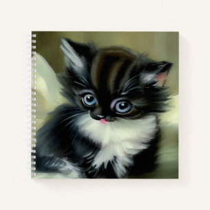 Cuaderno Tonga de gatito blanco y negro vintage