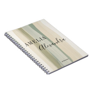 Cuaderno Tono tierra Boho Retro Escritura Líneas Onduladas 