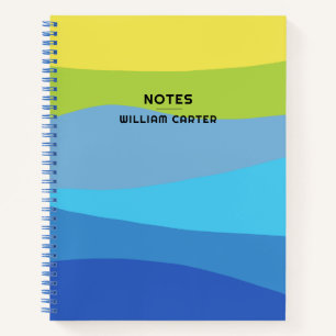 Cuaderno Tonos de azul y verde claro Personalizado de diseñ