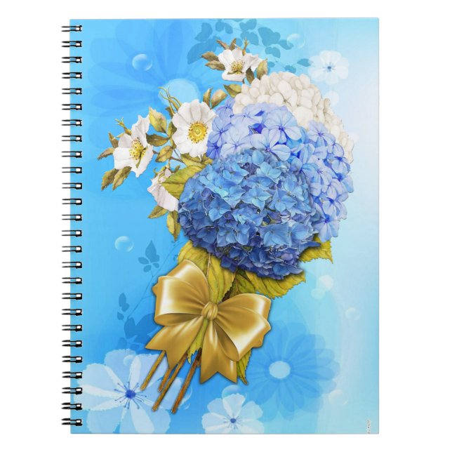 Cuaderno Tonos de las Hydrangeas de las acuarelas azules (Frente)