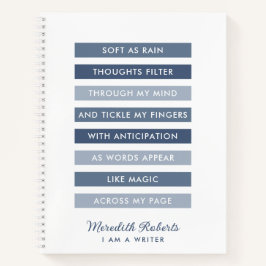 Cuaderno Tonos de poema azul para escritores personalizados