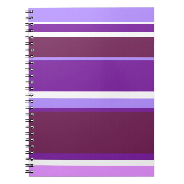 Cuaderno Tonos de rayas violetas (Frente)