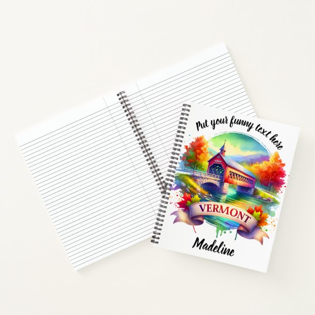 Cuaderno Tonos otoñales por un puente Vermont (Interior)