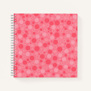 Cuaderno tonos rojos coral con lunares en estilo retro sese