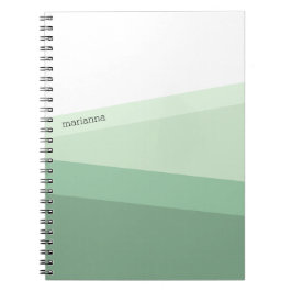 Cuaderno Tonos Verde Salvia Patrón Geométrico