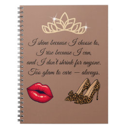 Cuaderno Too Glam To Care – Chic Quote