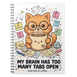 Cuaderno Too Many Tabs - Funny Cat Notebook