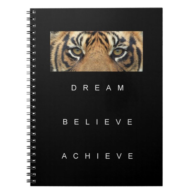 Cuaderno Top inspirador de motivación elegante del tigre de (Frente)