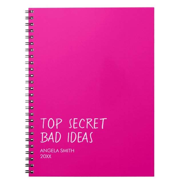 Cuaderno Top Secret Bad Ideas Notebook – Funny Dark Humor  (Frente)