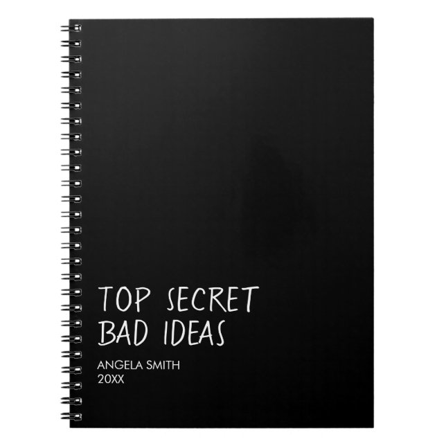 Cuaderno Top Secret Bad Ideas Notebook – Funny Dark Humor  (Frente)