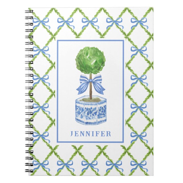 Cuaderno Topiary Chinoiserie Grandmillennial | Personalizad (Frente)