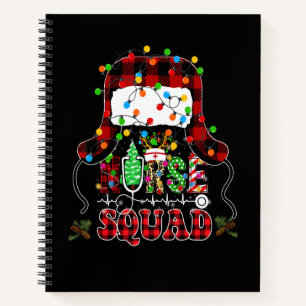 Cuaderno Tops de matorral de Navidad mujeres enfermera somb