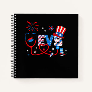 Cuaderno Tops del 4 de Julio para mujeres Enfermera EVS Est