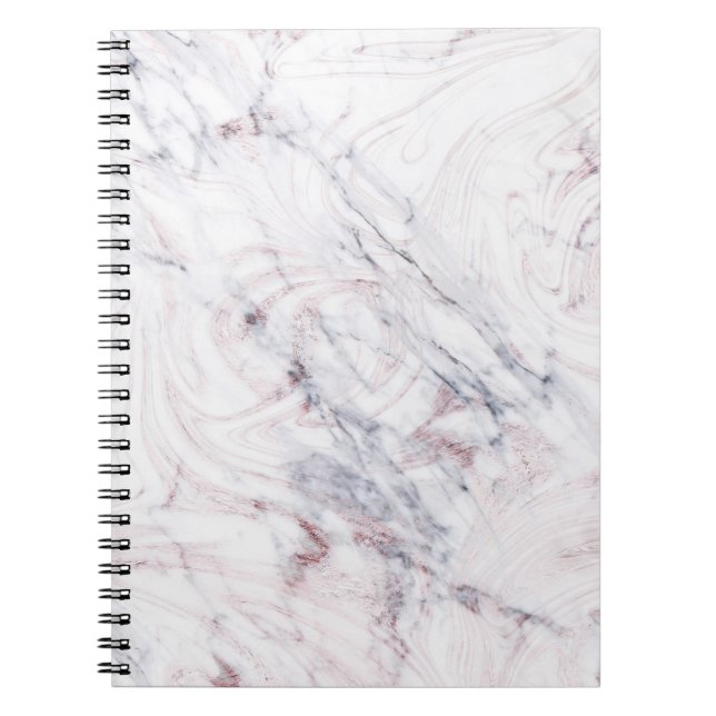 Cuaderno Toque de Rosa Mármol Gris Claro Chic Moderno (Frente)