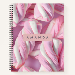 Cuaderno Torcedura de malvavisco rosa personalizada
