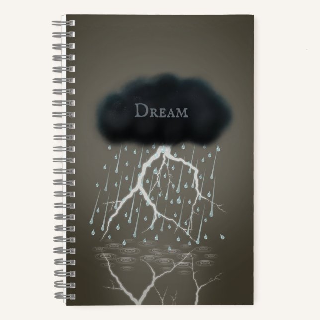 Cuaderno Tormenta de lluvia en Sepia Dreamscape Surreal Per (Anverso)