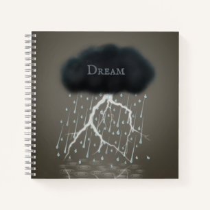Cuaderno Tormenta de lluvia en Sepia Dreamscape Surreal Per