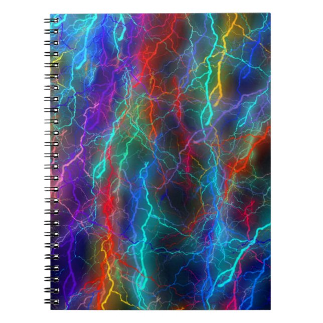 Cuaderno Tormenta de relámpagos de arcoíris colorido (Frente)