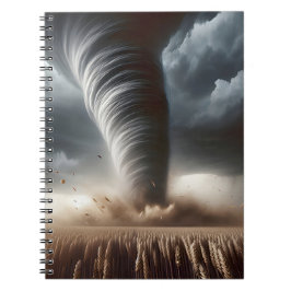 Cuaderno Tornado en un campo de trigo del medio oeste
