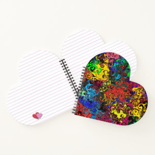 Cuaderno Tornillos coloridos abstractos / Corazón