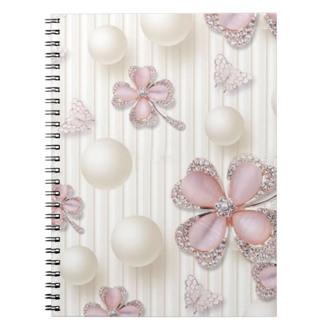 Cuaderno Tornillos de 4 hojas de diamante rosa (Frente)